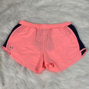 UNDER ARMOUR Pink and Navy Running Shorts